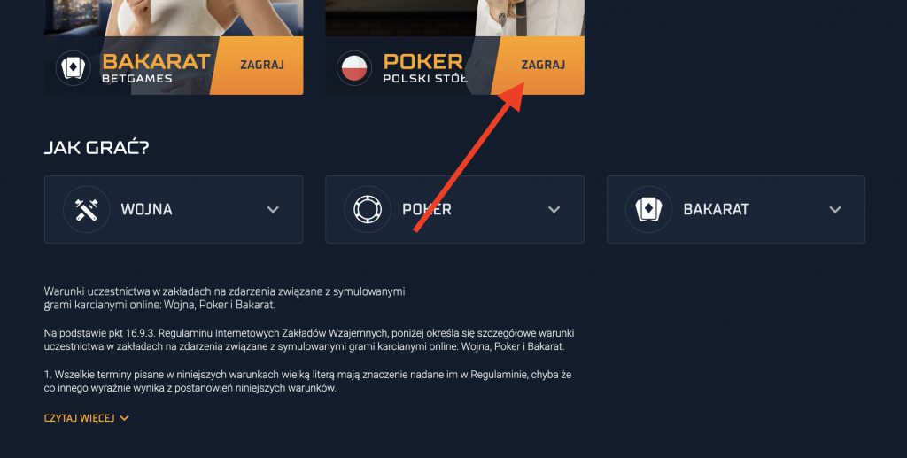 Jak grać w pokera online w STS?